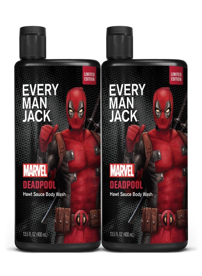 Every Man Jack Deadpool Body Wash Gift for Men – Plant-Based Cleansers & Moisturizers – Paraben & Dye Free – 13.5 fl oz (2 Pack) - Image 1